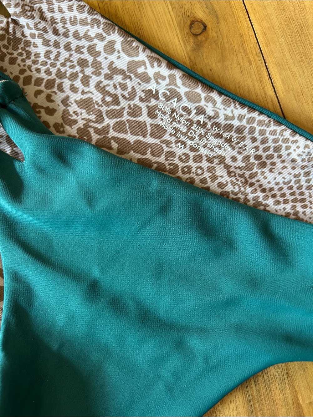 ACACIA swim - green Triangle Bikini Top & Tie-Side Bottoms - Picture 2 of 5